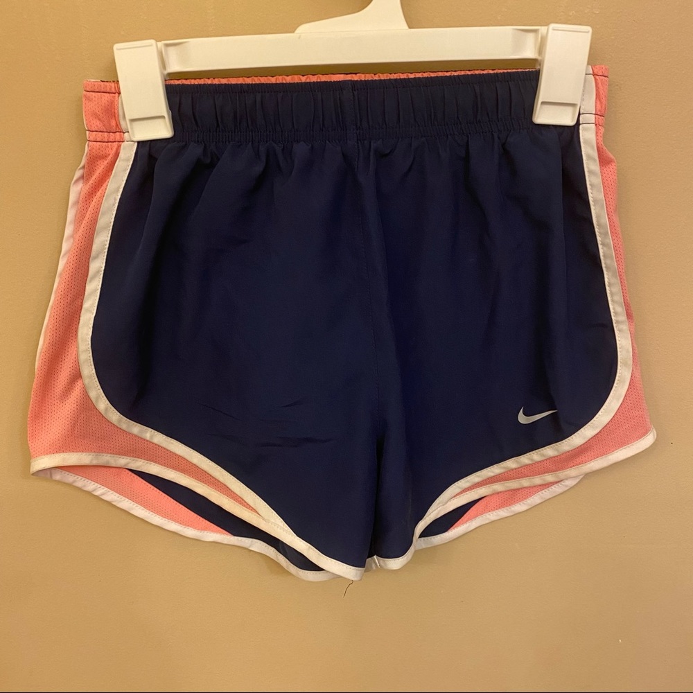 Nike drifit navy and pink shorts